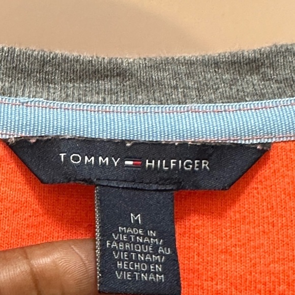 Tommy Hilfiger Orange V-Neck Polo T-Shirt Dress - Size Medium / Good Condition - Picture 8 of 10